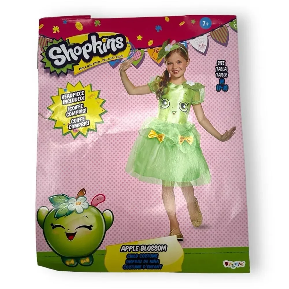 Shopkins Apple Blossom Green Classic Dress‎ Girl's Kid's Halloween Costume Sz M